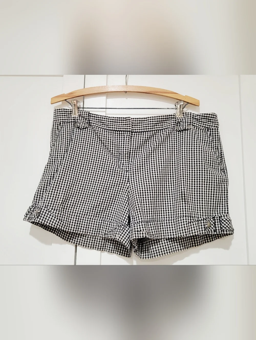 LOFT Black & White Gingham Shorts | Women’s Size 12 - Picture 1 of 4